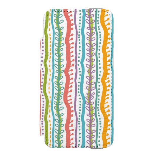 Abstraktes Streifen-Vertikale-Muster Incipio iPhone Geldbeutel-Hülle (Folio Vorderseite)