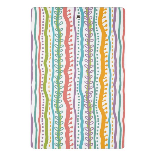 Abstraktes Streifen-Vertikale-Muster Mini Klemmbrett (Rückseite)