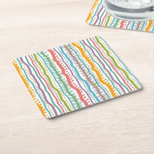 Abstraktes Streifen-Vertikale-Muster Rechteckiger Pappuntersetzer (angewinkelt)