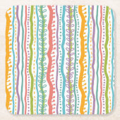 Abstraktes Streifen-Vertikale-Muster Rechteckiger Pappuntersetzer (Vorderseite)