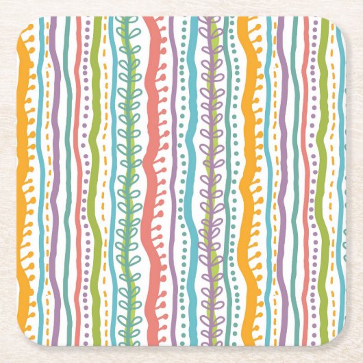 Abstraktes Streifen-Vertikale-Muster Rechteckiger Pappuntersetzer (Vorderseite)