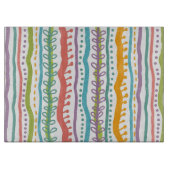 Abstraktes Streifen-Vertikale-Muster Schneidebrett (Vorderseite)
