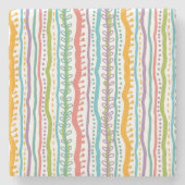 Abstraktes Streifen-Vertikale-Muster Steinuntersetzer (Vorderseite)