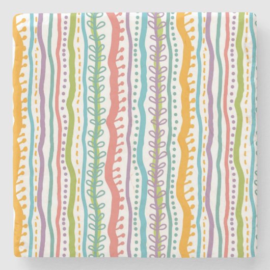 Abstraktes Streifen-Vertikale-Muster Steinuntersetzer (Vorderseite)