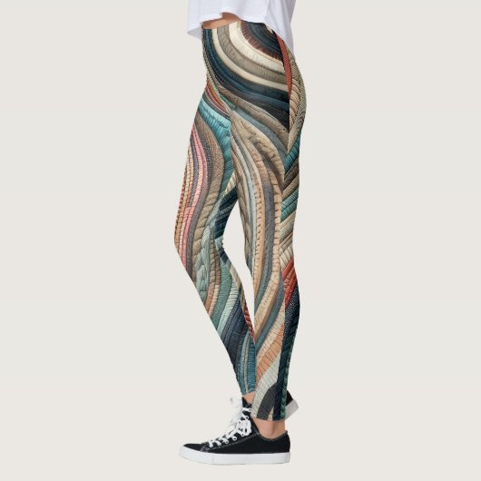 Abstraktes Stripdesign Leggings (Links)