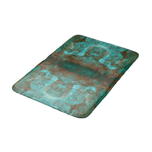 Abstraktes südwestliches Muster Türkis-aquamarines Badematte (Schrägansicht)