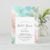 Abstraktes Summer Watercolor-Brautparty Einladung (Stehend Vorderseite)