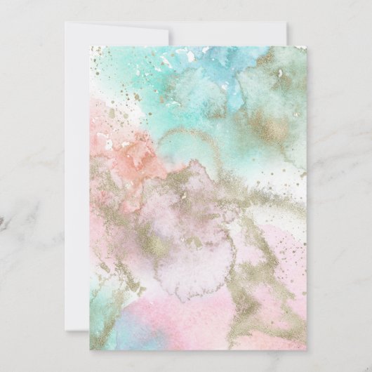 Abstraktes Summer Watercolor-Brautparty Einladung (Rückseite)