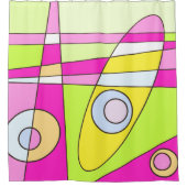 Abstraktes Surfen Bright Pink Green Bubblegum Duschvorhang (Vorderseite)