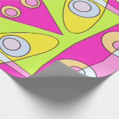 Abstraktes Surfen Bright Pink Green Bubblegum Geschenkpapier (Ecke)