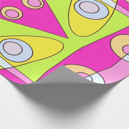 Abstraktes Surfen Bright Pink Green Bubblegum Geschenkpapier (Ecke)
