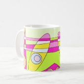 Abstraktes Surfen Bright Pink Green Bubblegum Kaffeetasse (Vorderseite Links)