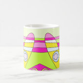 Abstraktes Surfen Bright Pink Green Bubblegum Kaffeetasse (Mittel)