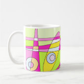 Abstraktes Surfen Bright Pink Green Bubblegum Kaffeetasse (Links)