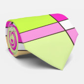 Abstraktes Surfen Bright Pink Green Bubblegum Krawatte (Gerollt)