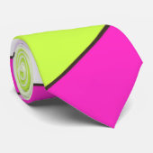 Abstraktes Surfen Bright Pink Green Bubblegum Krawatte (Gerollt)
