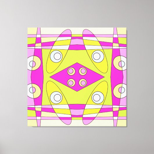 Abstraktes Surfen Bright Pink Green Bubblegum Leinwanddruck (Vorderseite)