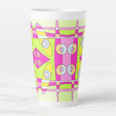 Abstraktes Surfen Bright Pink Green Bubblegum Milchtasse (Vorderseite)