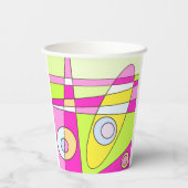 Abstraktes Surfen Bright Pink Green Bubblegum Pappbecher (Rückseite)