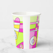 Abstraktes Surfen Bright Pink Green Bubblegum Pappbecher (Links)