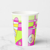 Abstraktes Surfen Bright Pink Green Bubblegum Pappbecher (Rechts)