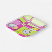 Abstraktes Surfen Bright Pink Green Bubblegum Pappteller (Gewinkelt)