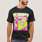 Abstraktes Surfen Bright Pink Green Bubblegum T-Shirt (Vorderseite)