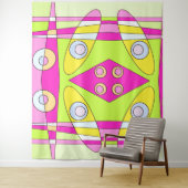 Abstraktes Surfen Bright Pink Green Bubblegum Wandteppich (Beispiel)