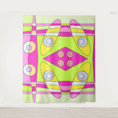 Abstraktes Surfen Bright Pink Green Bubblegum Wandteppich (Vorderseite)