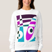 Abstraktes Surfen Cyan Magenta White Sweatshirt (Vorderseite)