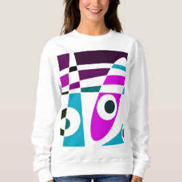 Abstraktes Surfen Cyan Magenta White Sweatshirt
