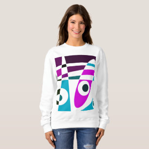 Abstraktes Surfen Cyan Magenta White Sweatshirt