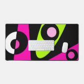 Abstraktes Surfen - Hot Pink Lime Green Black Schreibtischunterlage (Tastatur & Maus)