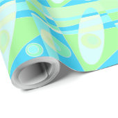 Abstraktes Surfen in Pastellblau Geschenkpapier (Rolleneckpunkt)