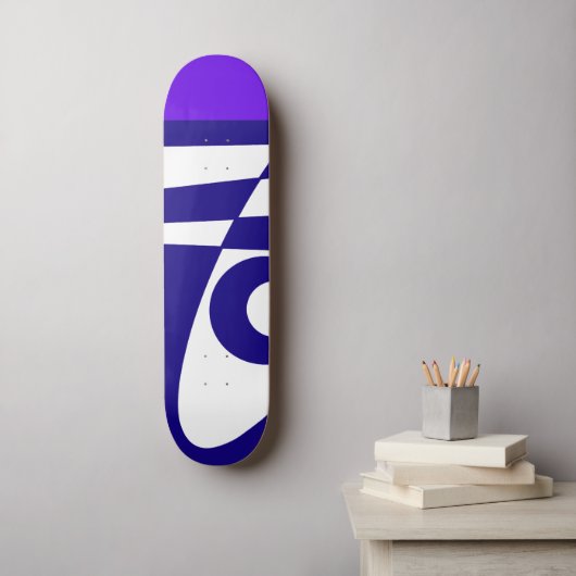 Abstraktes Surfen - Lila Navy Blau Skateboard (Wandkunst)