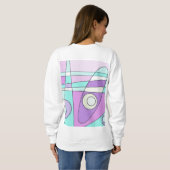 Abstraktes Surfen Pastel Türkis Lilac Sweatshirt (Schwarz voll)