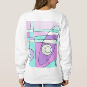 Abstraktes Surfen Pastel Türkis Lilac Sweatshirt (Rückseite)