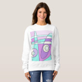 Abstraktes Surfen Pastel Türkis Lilac Sweatshirt (Vorne ganz)
