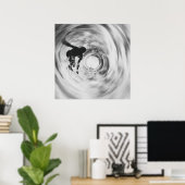 Abstraktes Surfer-Silhouette-Poster Poster (Heimbüro)