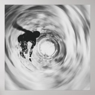 Abstraktes Surfer-Silhouette-Poster Poster