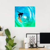 Abstraktes Surfer-Silhouette-Poster Poster (Heimbüro)