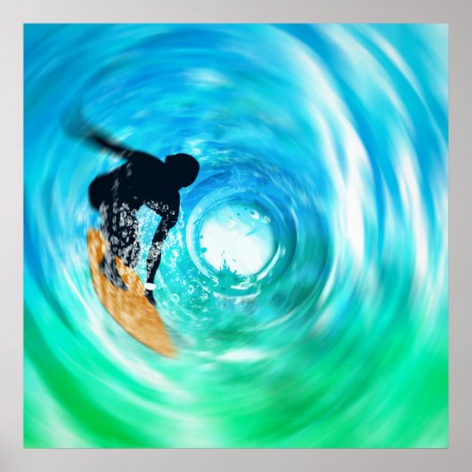 Abstraktes Surfer-Silhouette-Poster Poster (Vorne)