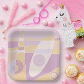 Abstraktes Surfpfirsich aus Papierplatte Pappteller (Party)