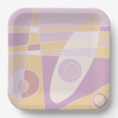 Abstraktes Surfpfirsich aus Papierplatte Pappteller (Vorderseite)