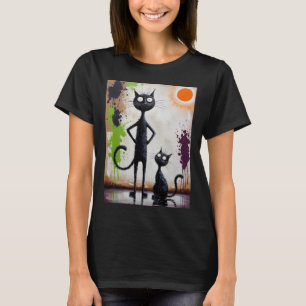 Abstraktes Surreal Cat Shirt - Künstlerisches Fels