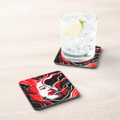 Abstraktes surreales Portrait der Frau Getränkeuntersetzer (Rechte Seite)