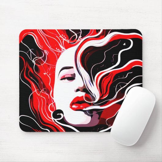 Abstraktes surreales Portrait der Frau Mousepad (Mit Mouse)