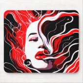 Abstraktes surreales Portrait der Frau Mousepad (Vorne)