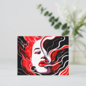 Abstraktes surreales Portrait der Frau Postkarte (Stehend Vorderseite)