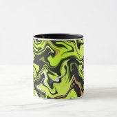 Abstraktes Swirbeldesign mit Schwarz und Grün Tasse (Zentrum)